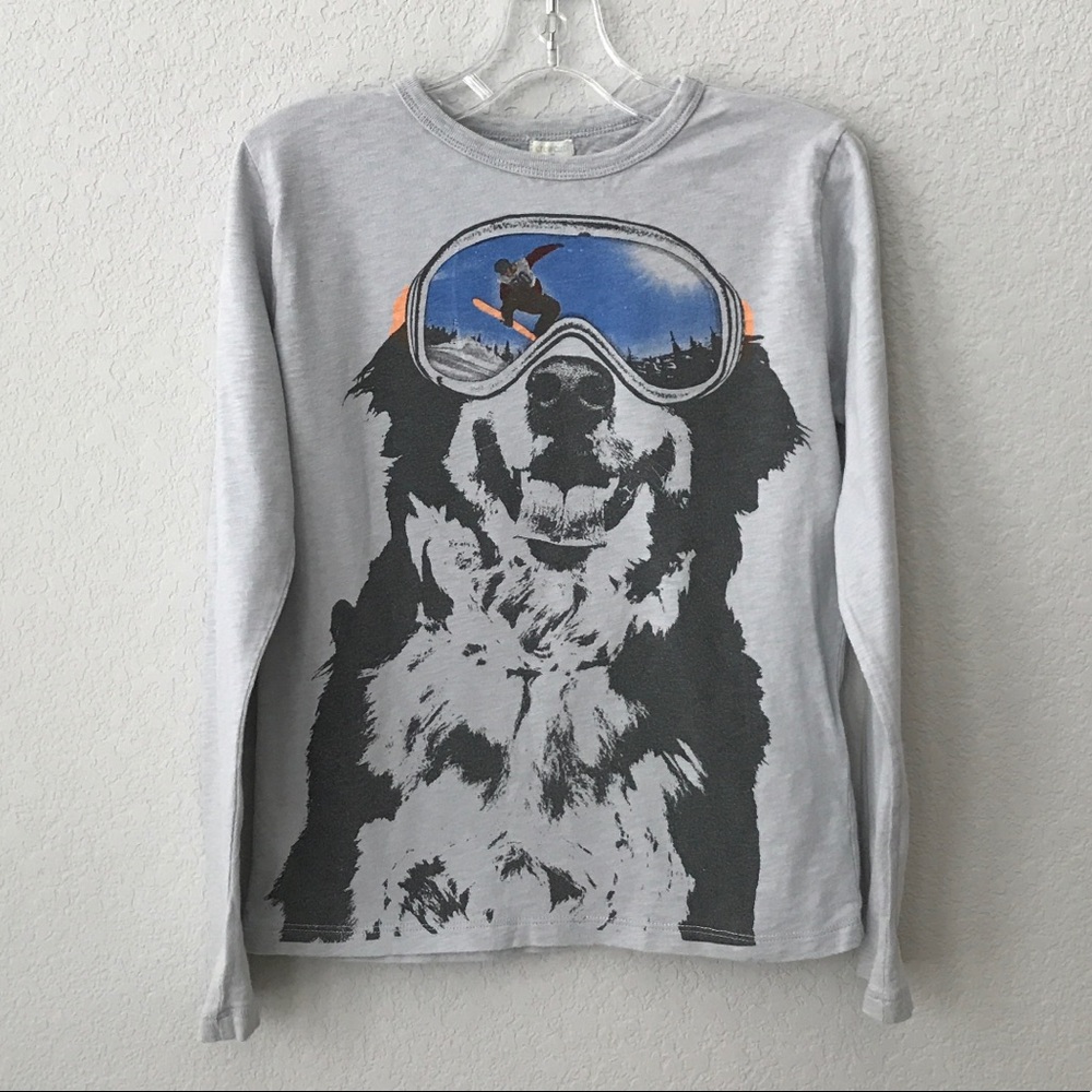 Crewcuts Boys Long Sleeve Dog Ski T-shirt Size 10